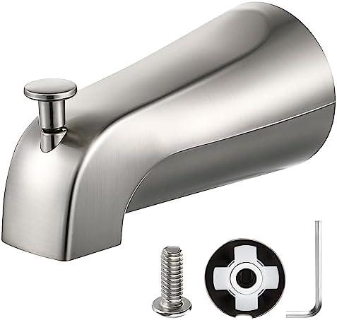 1 Pack Slip on Tub Spout with Diverter, Compatible with American Standard 8888026.002 Tub Spout, Bathroom Bathtub Faucet, Fits 1/2" Copper Water Tube(5/8" Dia), 5/32" Hex Wrench (Brushed Nickel)