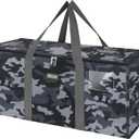 BALEINE Extra Large Storage Tote with Zippers & Carrying Handles, Heavy-Duty Oxford Fabric Moving Bags for Laundry, Space Saving, Storage, Grey Camouflage (1-Pack)