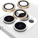 Kate Spade New York Iphone 15 Pro/Iphone 15 Pro Max Camera Lens Protector With Aluminum Rings - Crystal