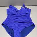 B2prity Women's Underwire One Piece Swimsuit Tummy Control Ruched Bathing Suit Criss Cross V Neck Swimwear (X-Large, Royal Blue)