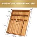 Besilord Silverware Organizer Kitchen Drawer Organizer Utensil Organizer Acacia Silverware Holder Cutlery Organizer in Drawer Flatware Organizer Tray(7 slots, Acacia