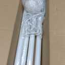 QDWIS Antique White Curtain Rods for Windows 48 to 84 inch,1" Adjustable Heavy Duty Window Curtain Rod with Leaf Finials,Rustic Decorative Drapery Rods Set, 36'' - 88'' (1 Pack), Antique White