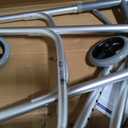 Drive Medical Two-Button Folding Walker With Wheels - Lightweight Rolling Mobility Support - Adjustable Height - Dual Push-Button Operation - 5 Inch Front Wheels - Durable Aluminum - Silver