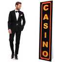 Cinnvoice 6 ft Casino Night Decorations Casino Cardboard Stand up Sign Photo Props Cardboard Column Backdrop Welcome Porch Sign for Las Vegas Game Themed Birthday Poker Night Party Decor