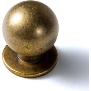 Goo-Ki 6 Pack Antique Brass Kitchen Cabinet Knobs,Retro Drawer Pulls,1 Inch Diameter Knob