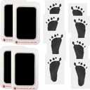 Baby Footprint and Handprint Kit, 4 Black Inkless Print Pads + 8 Imprint Cards, Dog Paw Print Kit Clean Touch Ink Pad Perfect Keepsake Gift for Newborns and Pets Printing Touch Imprints