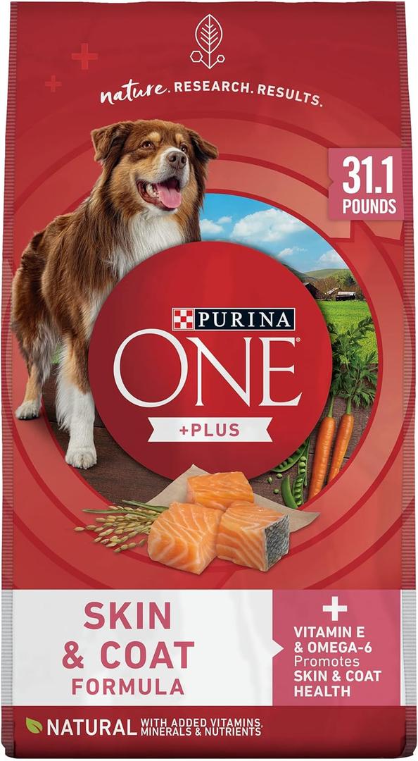 Purina ONE Natural, Sensitive Stomach Dry Dog Food, +Plus Skin & Coat Formula - 31.1 lb. Bag, Best By 09, 2026