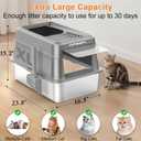 URPOWER Stainless Steel Cat Litter Box with Lid Extra Large Enclosed Litter Box Non-Sticky Metal Pan with High Sided & Scoop, Odor Free, Front & Top Entry, Anti-Leakage, Easy Cleaning