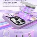 2 x GVIEWIN Magnetic for iPhone 16 Pro Max Case Compatible with Magsafe, [Screen & Camera Lens Protector] Fashion Pattern Translucent Shockproof Phone Cover for 16 Pro Max 6.9" (Art Eye/Purple)