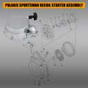 Recoil Pull Starter Assembly Kit Compatible with 1996-2013 Polaris Sportsman 400 450 500 570, Magnum 330 500, Trail-Boss 325 330, Ranger 500 Replaces 3090085 3084933 3083453