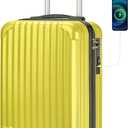 Personal Item Suitcase 18x14x8 Inches Hardside Built In TSA Lock & USB Port Lightweight Luggage With Removable Silent Wheels Underseat Carry-On Bag For Spirit and Frontier and More (Yellow)