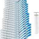 Basics Vacuum Storage Bags with Hand Pump for Travel, Space Saving Compression Bags for Clothes, Clothing, Blankets and Duvets, Clear, 20 Pack (5 Small, 5 Medium, 5 Large & 5 Jumbo)