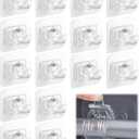 Curtain Rod Bracket No Drilling 16pcs, Self Adhesive Nail Free Curtain Rod Wall Brackets Hooks, Adjustable Drapery Towel Holder Fixing Hook for Home Bathroom Kitchen and Hotel Use (Transparent)
