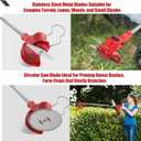 Weed Wacker 21V, Bamse Cordless String Trimmer with 2 Batteries 2.0Ah, 2 Types Metal Blades Powered Weed Eater, Pruning Shears, Adjustable Pole GrassTrimmer for Garden and Yard Lawn, Red