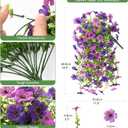 INQCMY 2Pcs Artificial Fake Hanging Flowers for Outdoors UV Resistant Artificial Plants for Spring Summer Decor Look Real Faux Flowers for Outside Home Planter Porch Patio Decor