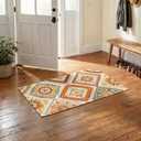 Boho Door Mat, Non-Slip Front Door Rug for Entryway, Geometric Pattern