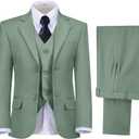 Boys' Formal Suit Set Slim Fit Kids Formal Suits Toddler Tuxedo Wedding Prom Classic Outfit for Teen (Green), 7Y