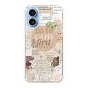 Fisgerod Beige Christian Collage Phone Case for iPhone 17, Bible Verse Quote Art Phone Cover, Soft Trendy TPU Bumper Cover Case