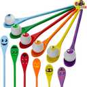 JOYIN Halloween Egg and Spoon Race Game Set; 6 Eyeballs and Spoons with Assorted Colors for Kids Adults Halloween Outdoor Fun Games, Party Favor Supplies, Classroom Activities