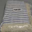 Throw Pillow Covers 12x20 Set of 2 Striped Fringe Pillow Cover Farmhouse Cushion Covers with Tassel Neutral Boho Pillows Decorative Square Pillowcase for Couch Sofa Bed, Blue