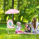 PLULON Kids Beach Chair with Umbrella Folding Lawn and Camping Chair with Summer Shade for Beach, Pool, Travel and Outdoor (for 1-5 Years Old)