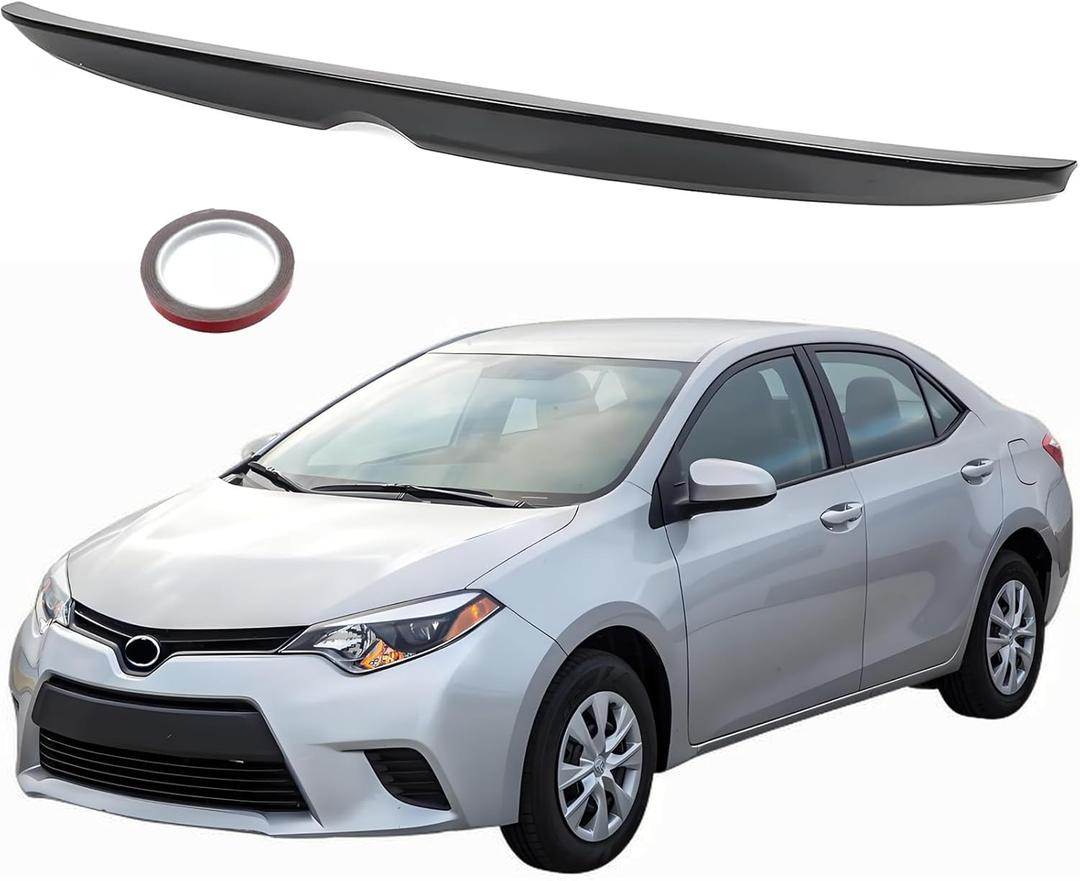 Rear Trunk Spoiler Compatible with 2014 2015 2016 2017 2018 2019 Toyota Corolla Sedan Sporty Spoiler Style Wing Rear Lip ABS Plastic Gloss Black (fit size)
