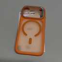 ESR for iPhone 17 Pro Case with Stash Stand, Camera Control Cover Compatible with MagSafe, Military-Grade Drop Protection Magnetic Phone Case, Scratch-Resistant Back Cover, Frosted Orange