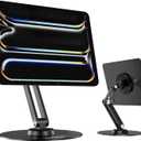 Magnetic ipad Stand, Foldable Aluminum Alloy Tablet Stand for Desk, 360 Adjustable Rotatable Tablet Holder, Portable Accessories for Home Office Meeting Room