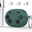 Beats Studio Buds Plus Case Cover, 2021/2023 New Beats Studio Buds, Wireless Earbuds Silicone Case Accessories with Keychain, Pine Green