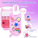Mity rain Hand Sanitizer Spray Case Compatible With Touchland, Cute Silicone Hand Sanitizer Holder Keychain with 4 Charms, Portable Refillable Sanitizer Accessory, Gift for Women And Teens