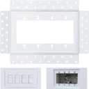 4 Gang Flush Drywall Receptacle Mount White Elegant Wall Mount for Receptacles and Electrical Outlets Home Commercial Spaces