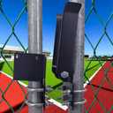 Chain Link Fence Double Gate Latch for 1-3/8" Gate Frame Chain Link Fence Gate Latch Residential Strong Arm Double Gate Latch for Metal Gate,The Minimum Distance Between Two Doors is 2 "