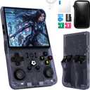 R36MAX Handheld Game Console, 40000+ Games Retro Gaming Console, 256GB TF Card Mini Retro Video Console, 4000mAh Rechargeable 4.0" IPS HD Screen Portable Pocket Arcade (Transparent Grey)