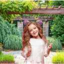 Spring Garden Backdrop Park Natural Scenic Flower Meadow Grassland Photography Background Green Plants Brick Pillar Garden Theme Backdrop for Girl Kid Adult Photo Booth Shoot Studio Props 7x5ft