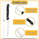 Lasnten 50 Pcs 8.67 Inches Fine Edge Steak Knife Set Stainless Steel Non Serrated Steak Knives Triple Riveted Straight Table Dinner Knives for Cutting Meat, Black