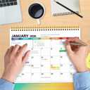 6 x Desk Calendar 2026, Desktop Calendar 2026 Standing flip, 8.5 x 11, Jan 2026 - Dec 2026, Stand Up Calendar with Memo Pages, Large Ruled Blocks, Holidays, Thick Paper, Great for Home, School, Office