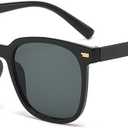 Oversized Womens Sunglasses,Trendy Black Big Ladies Sunglasses Polarized Uv Protection