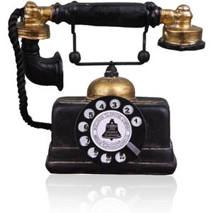 Small Creative Retro Phone Model, European Resin Rotary dial Phone, Coffee Shop, Bar, Showcase, Home Decoration Props