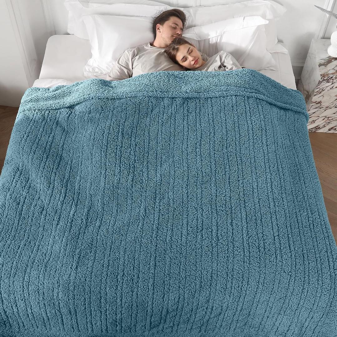 ESTINGO Queen Electric Blanket, Queen Heated Blanket with Two Separate Controllers, Queen Size Large Heating Blanket with 5 Heating Levels & 10 Hours Auto Off, Machine Washable, 84"x90", Slate Blue