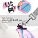 PHOEPET Step-in Dog Harness,Reflective Adjustable Dog Vest Harness, Soft Pet Walking Jacket with 2 Metal Leash Hooks for Dog and Cat(Baby Blue Base & Pink Straps,XL) (XL (Neck: 13.5-15.5,Chest: 18-20.5))