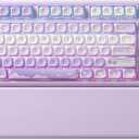 YUNZII B87 Wireless Mechanical Keyboard,QMK/VIA Programmable,TKL Layout 87 Keys,BT/2.4G/USB-C,Hot Swap Gasket Mount RGB Backlit Gaming with Wrist Rest for Win/Mac(Purple, Cocoa Cream V2)