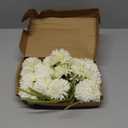 Kimura's Cabin 20Pcs White Chrysanthemum Fake Flowers Artificial Ball Flowers Faux Silk Mums Flower for Wedding Party Home Coffee Table Core Decoration DIY Bouquets