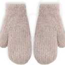 INOGIH Winter Warm Mittens Cold Weather Gloves for Women - Soft lining Thick Crochet Cable Knit Gloves (One Size, Bean Paste Color)