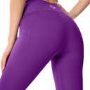 High Waisted Leggings for Women 25"/28" Inseam with Pockets Tummy Control Buttery Soft Yoga Pants (Purple, S)