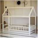 Twin Size Montessori Floor Bed for Kids Girls Boys,Twin Size Floor Bedframe with Guardrails for Rooms of Various Styles,Easy Assembly & No Box Spring Needed, White