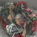 22" Green lamb's Leaves Wreaths for Front Door Winter Spring Wreath with Pine Cones Shells Satin Bow Bells,Artificial Wreath for Indoor Outdoor Farmhouse Home Porch Wall Window Festival Wedding Decor