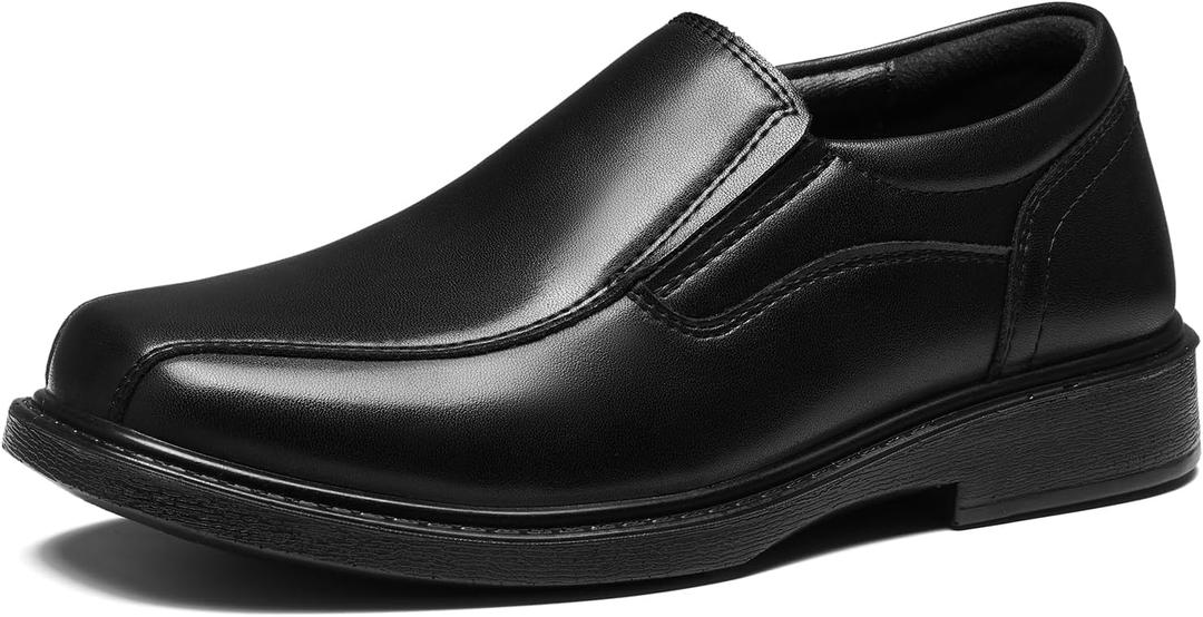 GINNI Boys Dress Shoes Slip On Loafers Casual Square Toe Church Wedding School Uniform Shoes for Toddler/Little Kid/Big Kid, Size 4