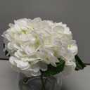 Artificial Hydrangea Flowers with Glass Vase & Fake Water - Faux Hydrangea for Home Table, Wedding Party, Office Decor | Realistic Fake Hydrangeas, Silk Flowers for Vase Arrangement(Hydrangea, white)