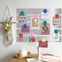 Self-Adhesive Frameless Magnetic Strips, 6pcs - 15''L x 1.97''W Ferrous Bulletin Memo Board Tape with 48pcs Magnets for Fridge, Whiteboard, Office