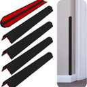 Rubber Bond Wall Corner Guard Edge Protector, 48 inch Heavy Duty Baby Proofing Corner Guards | Self-Adhesive Furniture Edge Strips for Home & Office (5, Black)